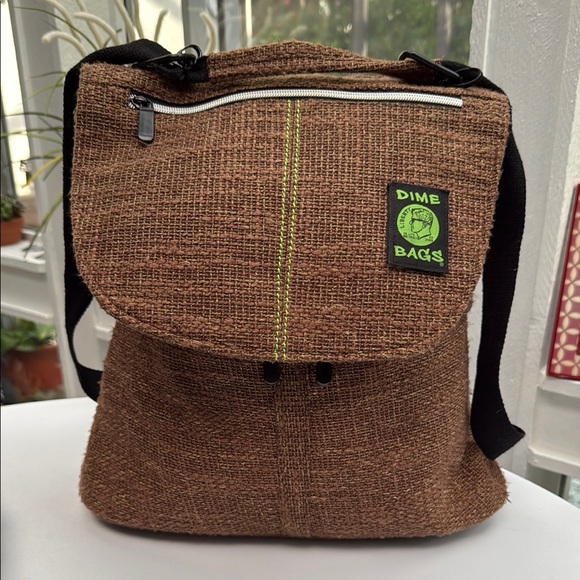 Dime Bags Urban Hemp Brown Unisex Messenger Backpack - Picture 1 of 15
